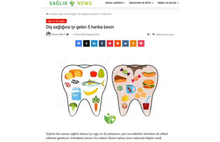 Dis sagligina iyi gelen 5 besin Dr ozlem aylikci ivisalign teeen invisalign first sisli ortodonti uzmani en iyi invisalign uzmani