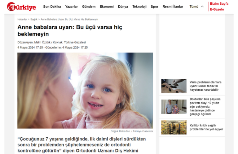 Turkiye Gazetesi invisalign provider dr. ozlem aylikci ortodonti uzmani invisalign teeen